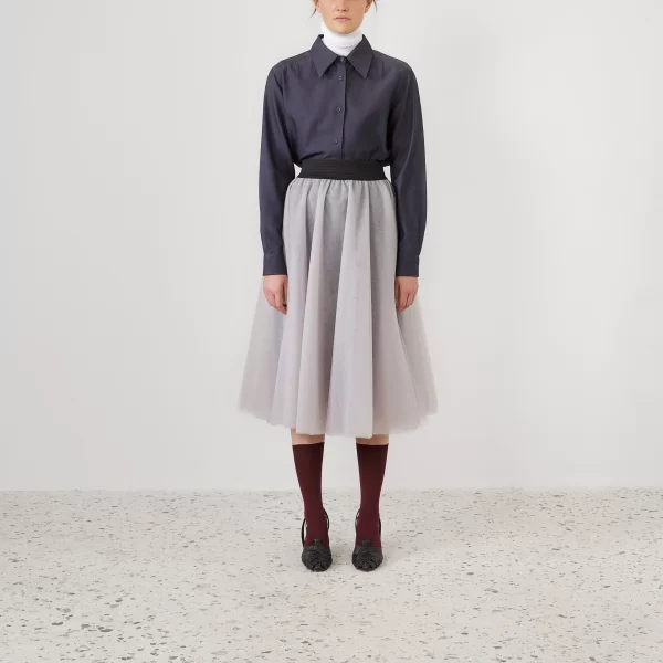 Joanna Misseli Τουλίνη Φούστα Γκρι Μίντι