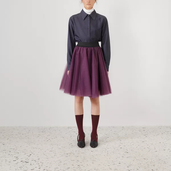 Joanna Misseli Τουλίνη Φούστα Μωβ Κοντή