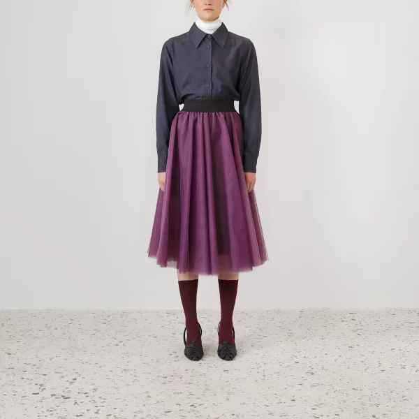 Joanna Misseli Τουλίνη Φούστα Μωβ Μίντι