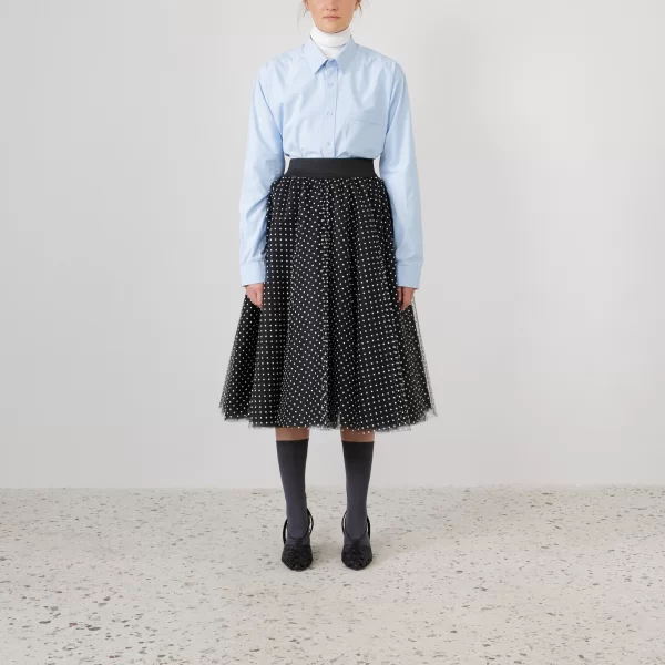 Joanna Misseli Τουλίνη Φούστα Μαύρη Πουά Μίντι