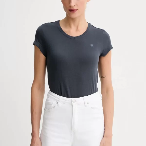 G-Star Βαμβακερό μπλουζάκι G-Star Raw Core turtle slim knit