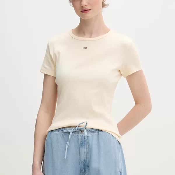 TOMMY JEANS Tommy Jeans basic t-shirt γυναικείο βαμβακερό με ελαστάν