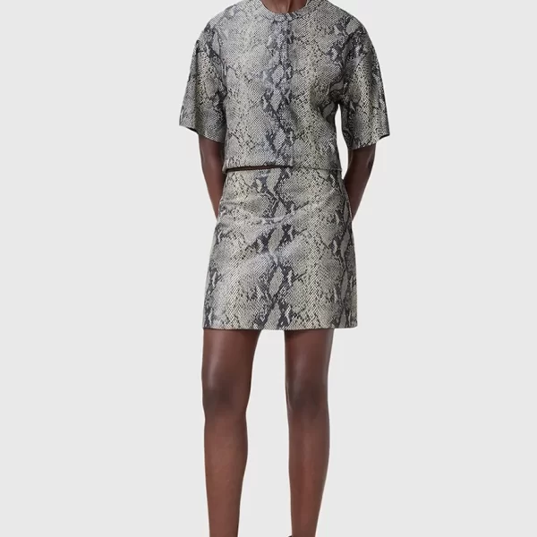 AllSaints Δερμάτινη φούστα AllSaints RENAI