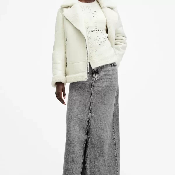 AllSaints Τζιν φούστα AllSaints NOIR MAXI