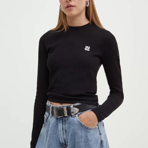 HUGO Βαμβακερό πουλόβερ HUGO Bashinah