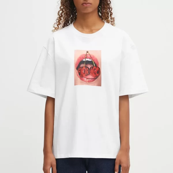 Fiorucci Βαμβακερό μπλουζάκι Fiorucci Cherry Mouth Print Boxy Fit