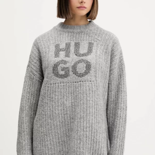 HUGO Πουλόβερ με προσθήκη μαλλιού HUGO Sloguis