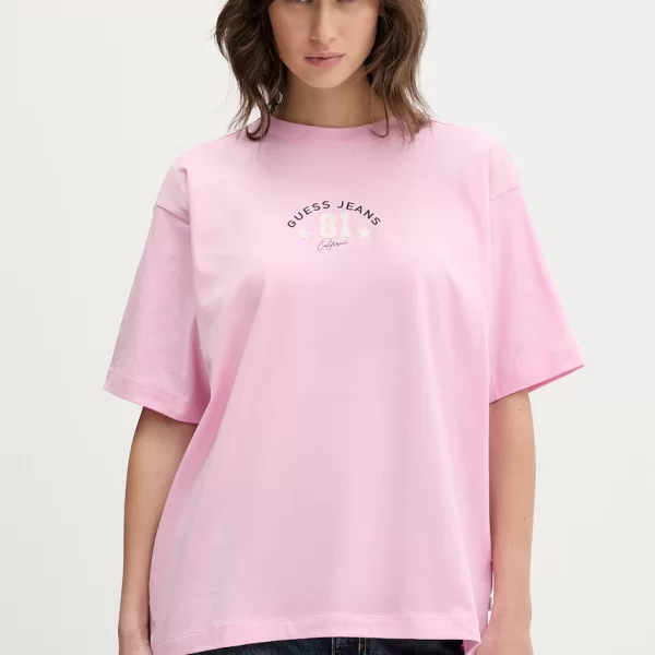 guess jeans Βαμβακερό μπλουζάκι Guess Jeans