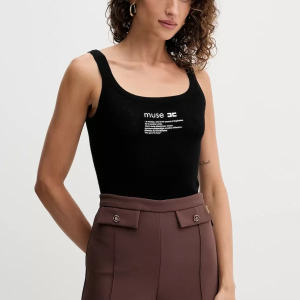 ELISABETTA FRANCHI Top με προσθήκη μαλλιού Elisabetta Franchi