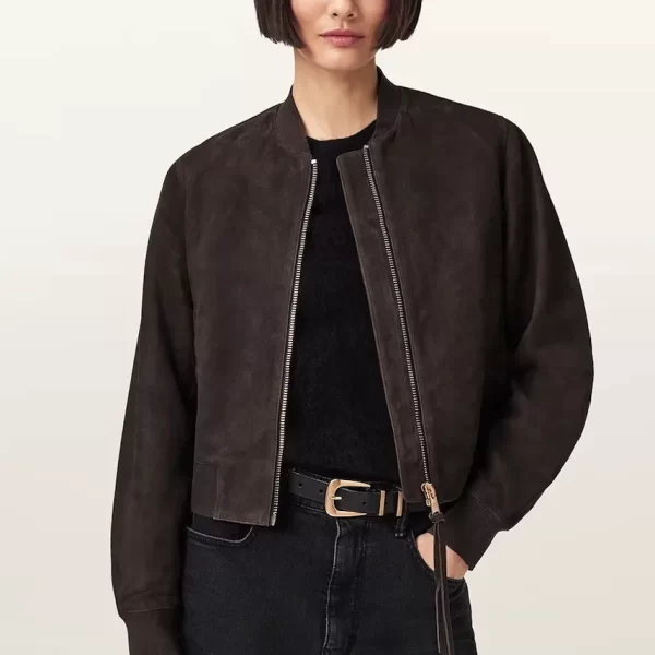 AllSaints AllSaints γυναικεία bomber από δέρμα σουέτ ORTEN