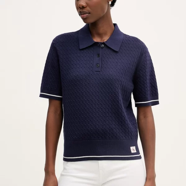 Calvin Klein Jeans Calvin Klein Jeans πλεκτό μπλουζάκι πόλο γυναικείο