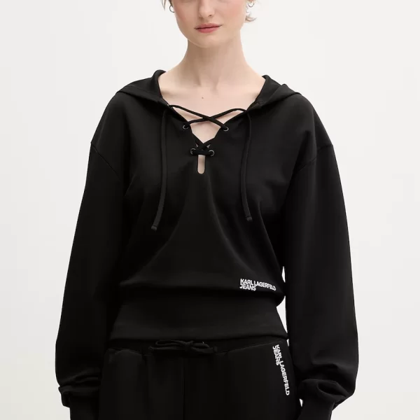 KARL LAGERFELD JEANS Karl Lagerfeld Jeans Μπλούζα με κουκούλα Γυναικεία με βαμβάκι