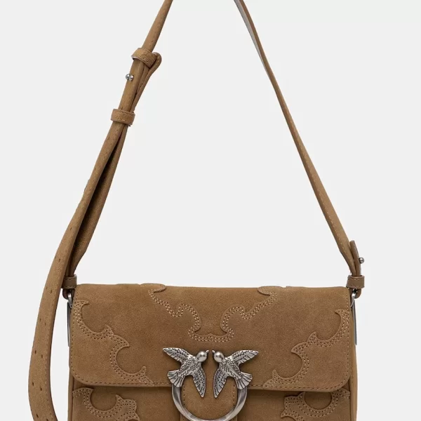 PINKO Pinko τσάντα χιαστί γυναικεία από δέρμα σουέτ