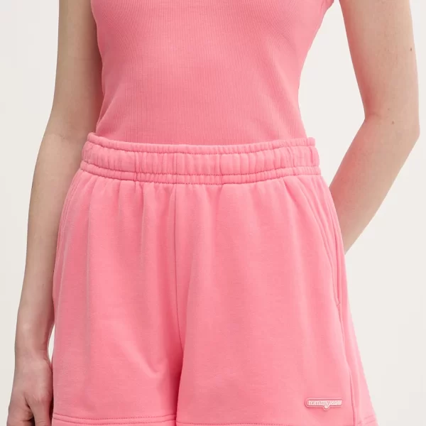 TOMMY JEANS Tommy Jeans σορτς επίσημα γυναικεία βαμβακερά