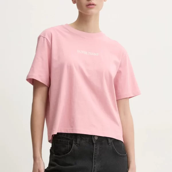 guess jeans Βαμβακερό μπλουζάκι Guess Jeans