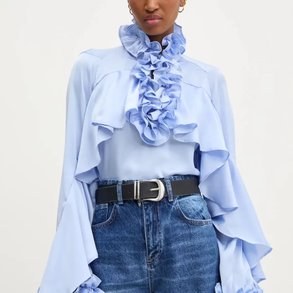 Answear.LAB Μπλούζα με βολάν γυναικεία με βισκόζη