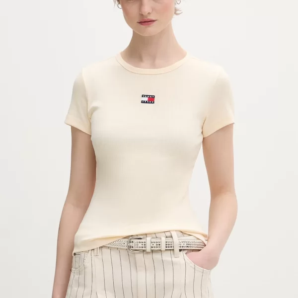 TOMMY JEANS Tommy Jeans T-shirt γυναικείο βαμβακερό με ελαστάν