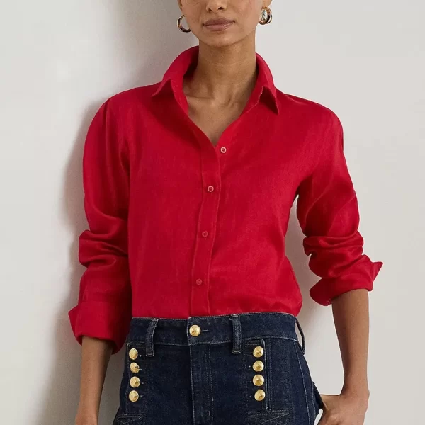 LAUREN RALPH LAUREN Lauren Ralph Lauren πουκάμισο γυναικείο λινό