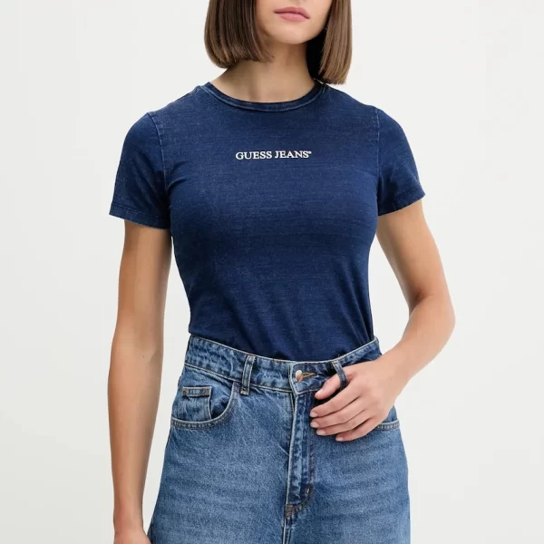 guess jeans Βαμβακερό μπλουζάκι Guess Jeans