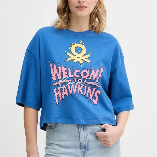 United Colors of Benetton Βαμβακερό μπλουζάκι United Colors of Benetton x Stranger Things