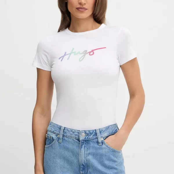 HUGO Βαμβακερό μπλουζάκι HUGO San Jared-C