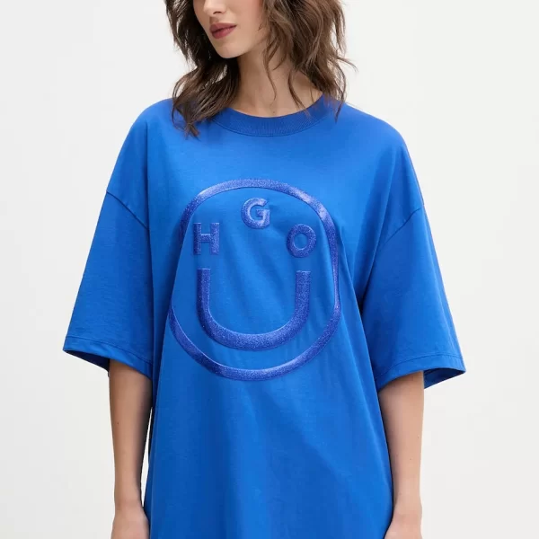 Hugo Blue Βαμβακερό μπλουζάκι Hugo Blue San Jared-C