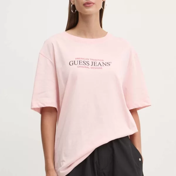 guess jeans Βαμβακερό μπλουζάκι Guess Jeans