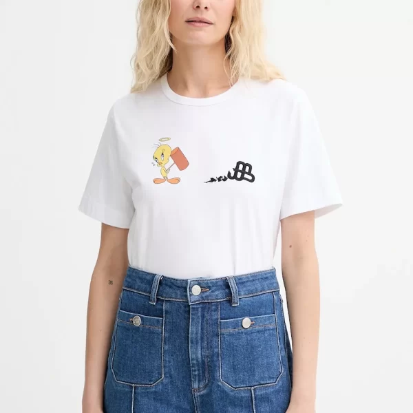 MUNTHE Βαμβακερό μπλουζάκι MUNTHE LACIN