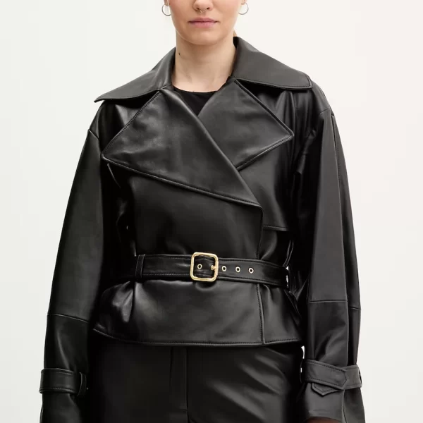 HUGO Δερμάτινο μπουφάν HUGO Lanitte