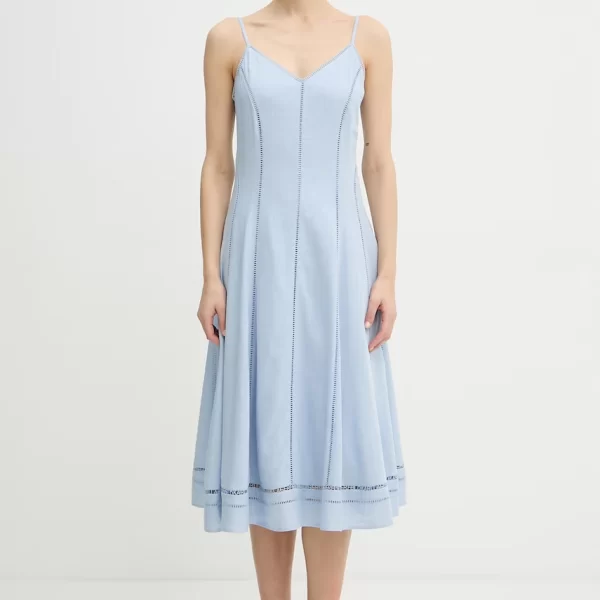 Karl Lagerfeld Karl Lagerfeld φόρεμα με πρόσμιξη λινού