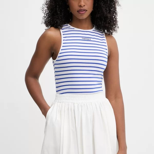 TWINSET Twinset τοπ γυναικείο βαμβακερό με ελαστάν