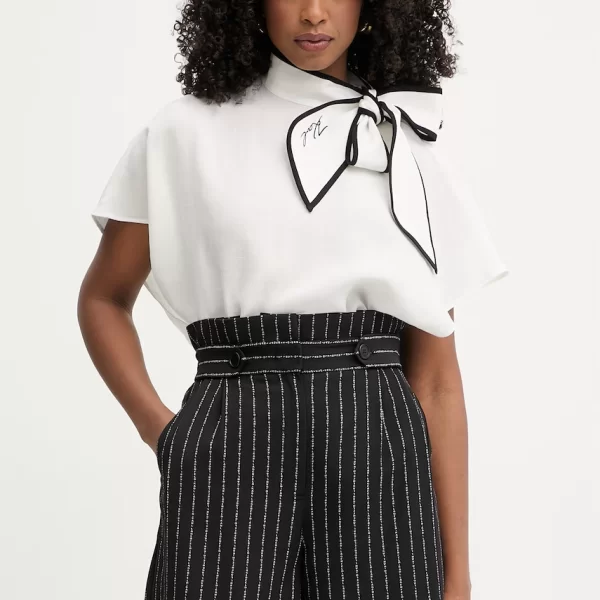 Karl Lagerfeld Karl Lagerfeld μπλούζα Γυναικεία με πρόσμιξη λινού