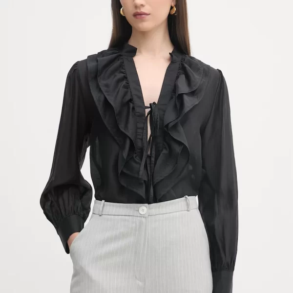 HAVEONE Haveone μπλούζα με βολάν Γυναικεία με lyocell