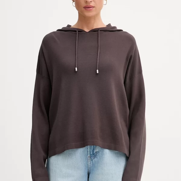 United Colors of Benetton United Colors of Benetton Μπλούζα με κουκούλα γυναικεία με βισκόζη