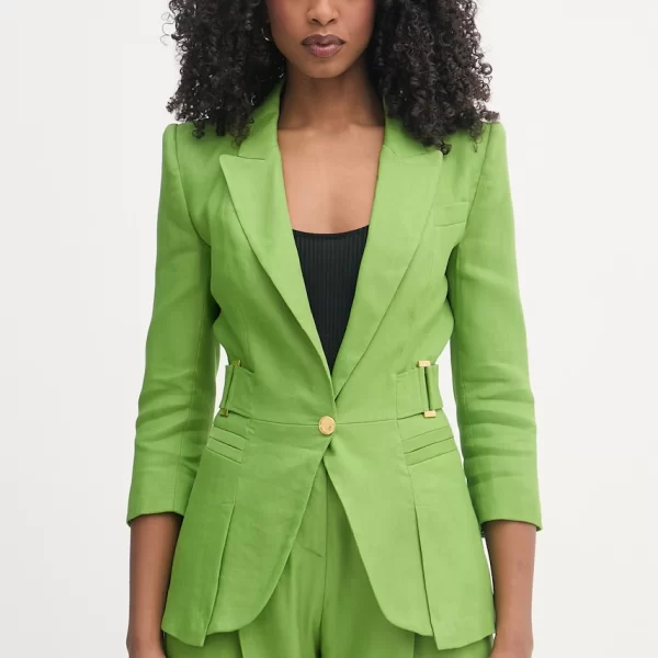 ELISABETTA FRANCHI Elisabetta Franchi μονόπετο σακάκι γυναικείο με λινό