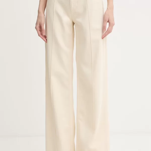 Liu Jo Liu Jo Παντελόνι wide leg γυναικείο λινό