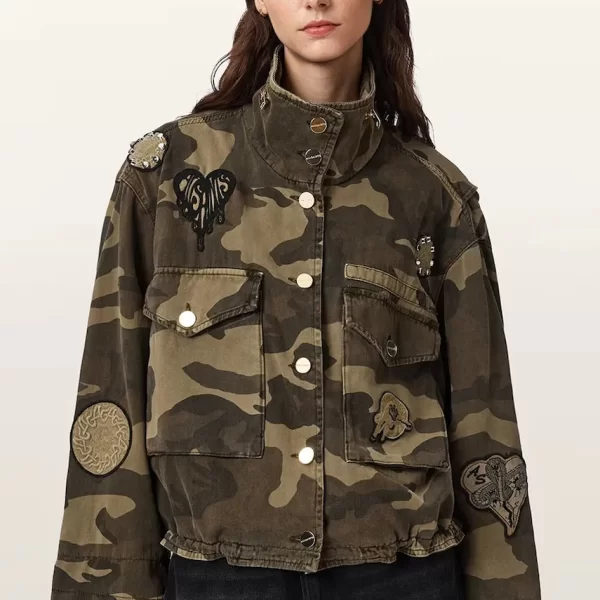 AllSaints AllSaints μεταβατικό μπουφάν γυναικείο βαμβακερό CLAY