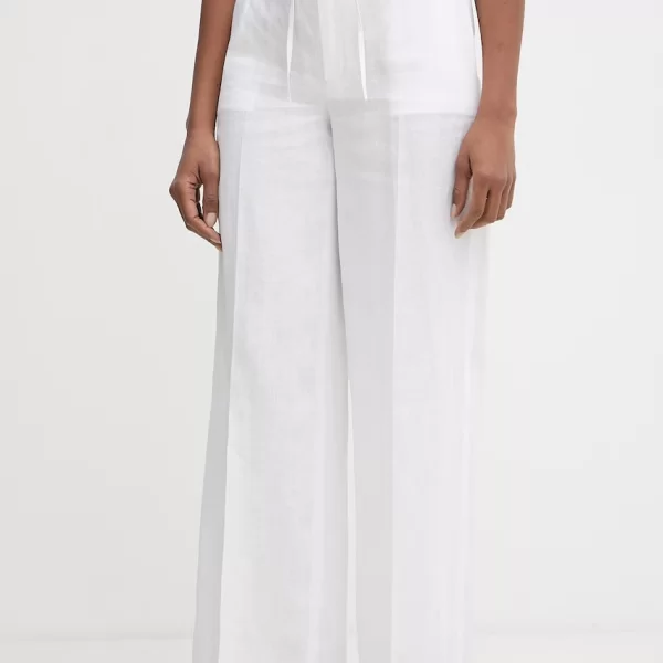 TWINSET Twinset παντελόνι γυναικείο λινό