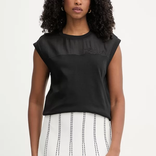 Karl Lagerfeld Karl Lagerfeld τοπ γυναικείο βαμβακερό