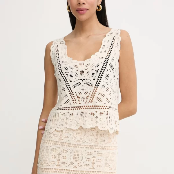 Guess Guess crop top γυναικείο βαμβακερό OCTAVIA