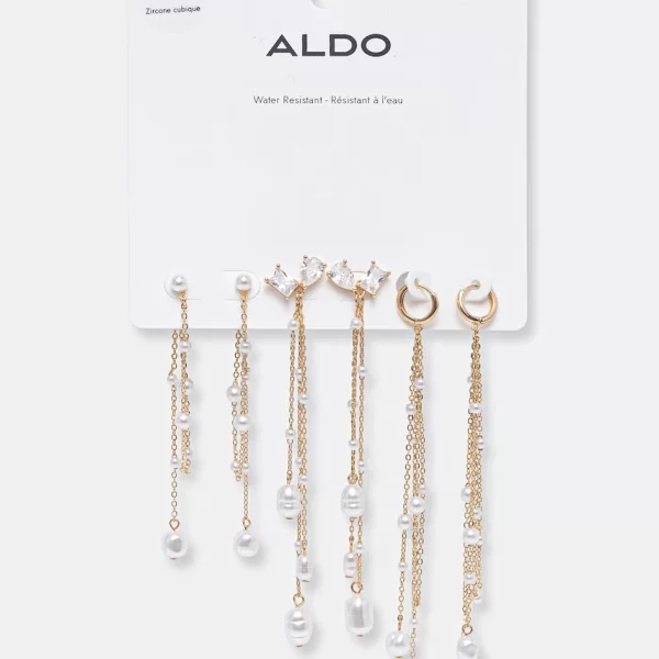 ALDO Aldo σκουλαρίκια γυναικεία μεταλλικά ζιργκόν RAVVEN 3-pack