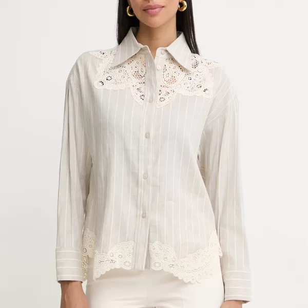 TWINSET Twinset πουκάμισο γυναικείο με λινό