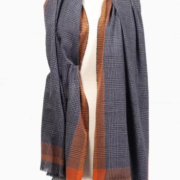 Anna Raxevsky ΓΚΡΙ ΚΑΡΩ ΚΑΣΚΟΛ ΜΕ ΚΑΣΜΙΡΕΝΙΑ ΥΦΗ ΚΑΙ ΠΟΡΤΟΚΑΛΙ ΛΕΠΤΟΜΕΡΕΙΕΣ