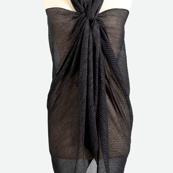 Anna Raxevsky ΜΑΥΡΟ ΜΕΤΑΛΙΖΕ ΠΛΙΣΕ ΕΣΑΡΠΑ/ΠΑΡΕΟ ΜΕ ΜΕΤΑΞΩΤΗ ΥΦΗ