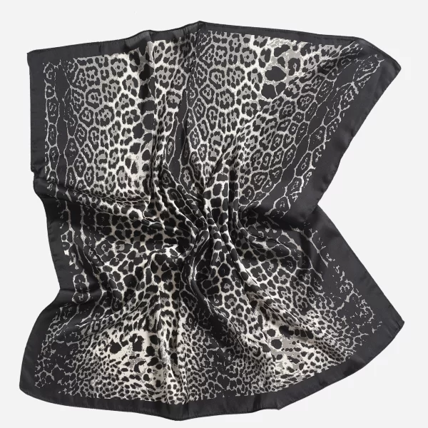 Anna Raxevsky ΜΑΥΡΟ ΛΕΟΠΑΡ ΜΑΝΤΗΛΙ ΛΑΙΜΟΥ ΜΕ ΜΕΤΑΞΩΤΗ ΥΦΗ