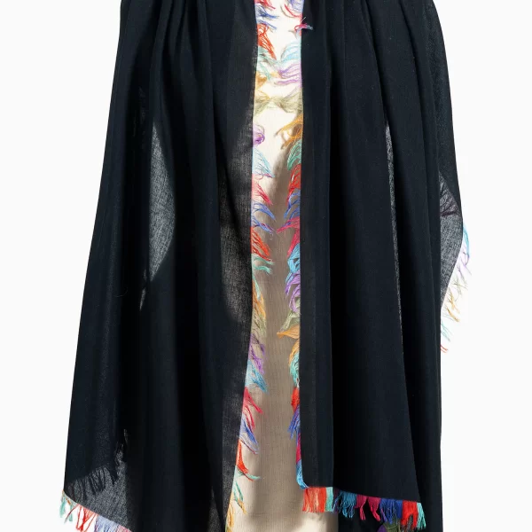 Anna Raxevsky ΜΑΥΡΗ ΕΣΑΡΠΑ ΜΕ ΧΡΩΜΑΤΙΣΤΕΣ ΑΚΡΕΣ