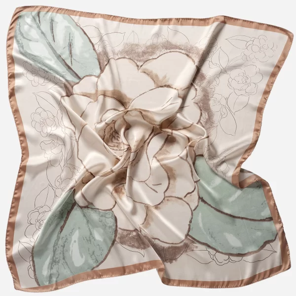 Anna Raxevsky ΜΑΝΤΗΛΙ ΛΑΙΜΟΥ ΜΕ ΜΕΤΑΞΩΤΗ ΥΦΗ ΣΕ ΜΠΕΖ ΧΡΩΜΑ ΜΕ ΜΕΓΑΛΟ ΛΟΥΛΟΥΔΙ