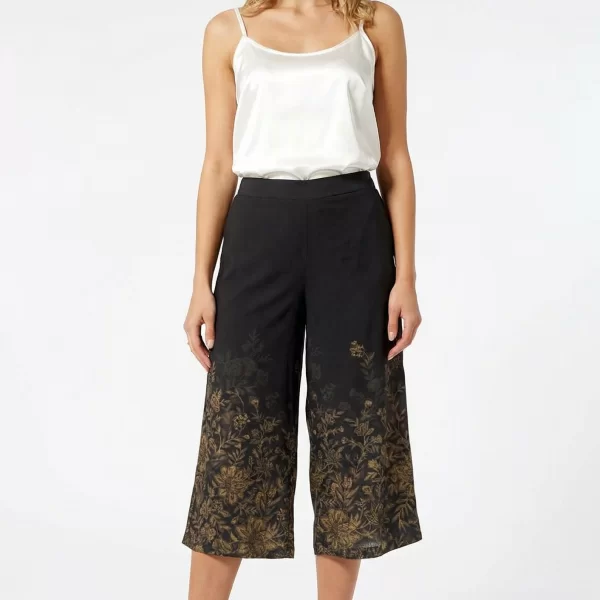 Anna Raxevsky ΦΛΟΡΑΛ ZIP CULOTTE ΜΕ ΛΑΣΤΙΧΟ ΚΑΙ ΦΕΡΜΟΥΑΡ