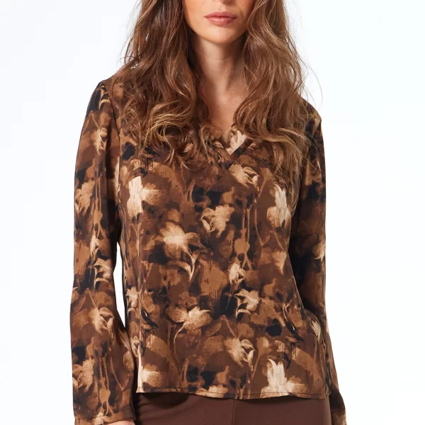 Anna Raxevsky ΚΑΦΕ ΦΛΟΡΑΛ ΜΠΛΟΥΖΑ ΜΕ ΠΙΕΤΕΣ