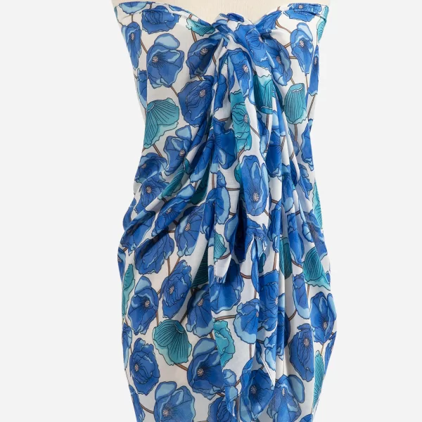 Anna Raxevsky ΛΕΥΚΗ ΕΣΑΡΠΑ ΜΕ ΜΠΛΕ ΛΟΥΛΟΥΔΙΑ